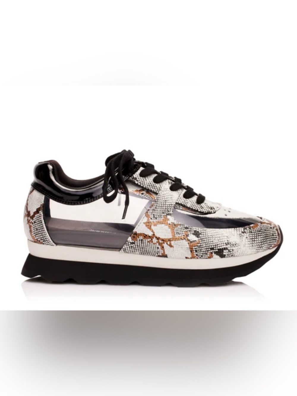 Jessica Rich Transparent "Gold Snake" Patent Sneakers
New in Box
9.5 US/40 EU